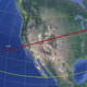 Potential strike locations of a fictional asteroid